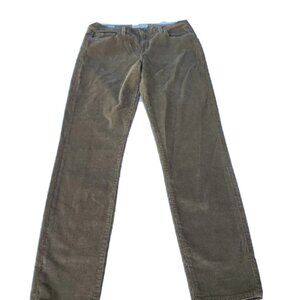 Lucky Brand Sofia Skinny Stretchy Khaki Green Corduroy Jeans Womens Sz 14/32